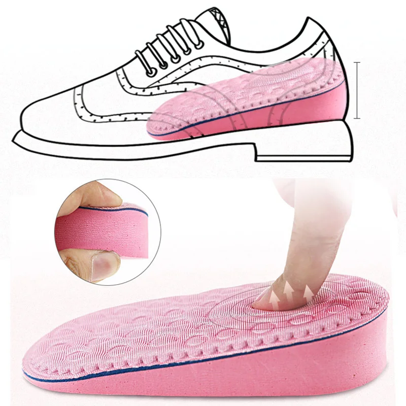 

1 Pair Shoe Insoles Breathable Half Insole Heighten Heel Insert Sports Shoes Pad Cushion Unisex 2-4cm Height Increase Insoles