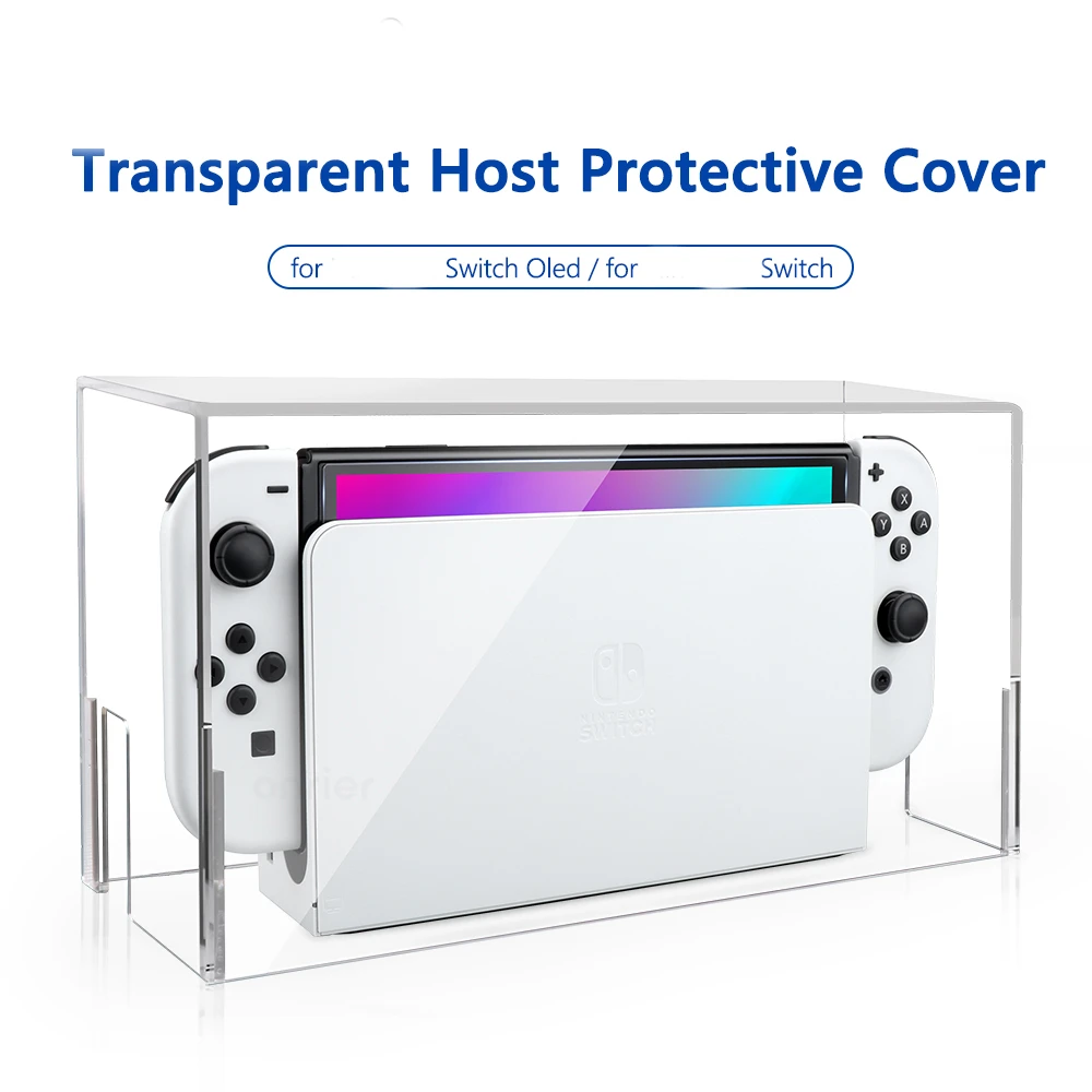 

Transparent Host Protective Cover for NS Switch/ Switch OLED Clear Dustproof Acrylic Display Box Game Console