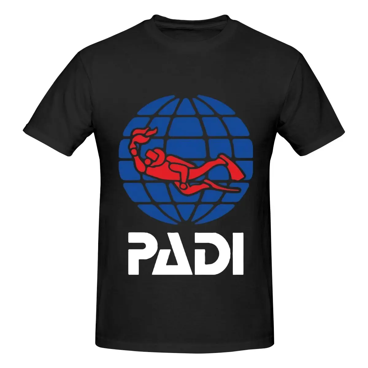 

The Star Padi Diving Division Machine Men Washed Vintage Tshirt Casual Short-sleeved Top Oversized Cotton