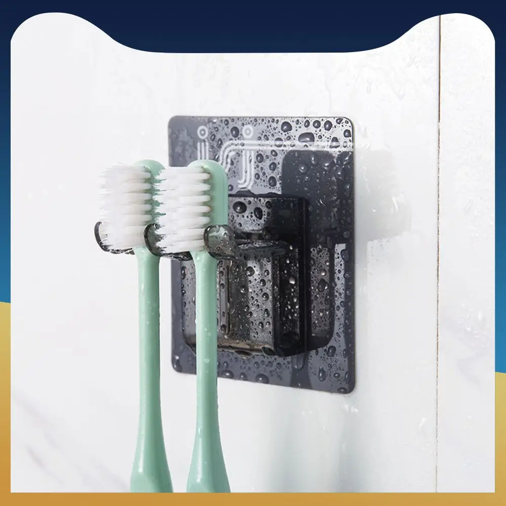 

Waterproof Design Toothbrush Holder Toilet Non-perforated Toothpaste Squeezer Dispenser Simple Wall-mounted No Punching Plastic