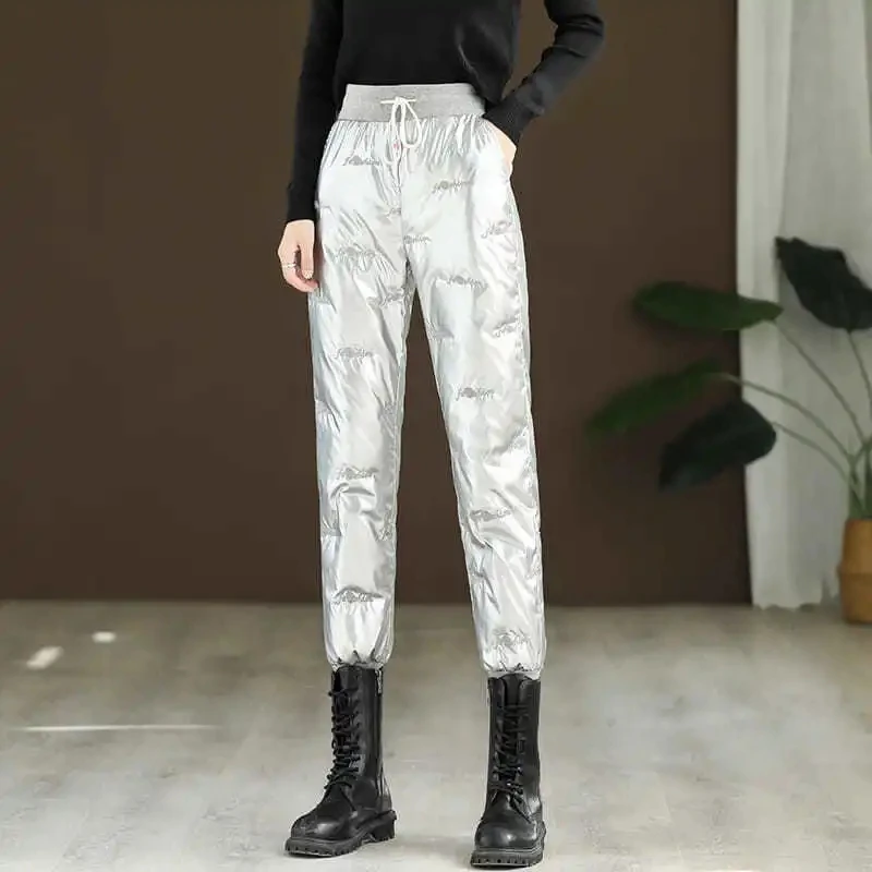 Women Down Cotton Sweatpants Winter 