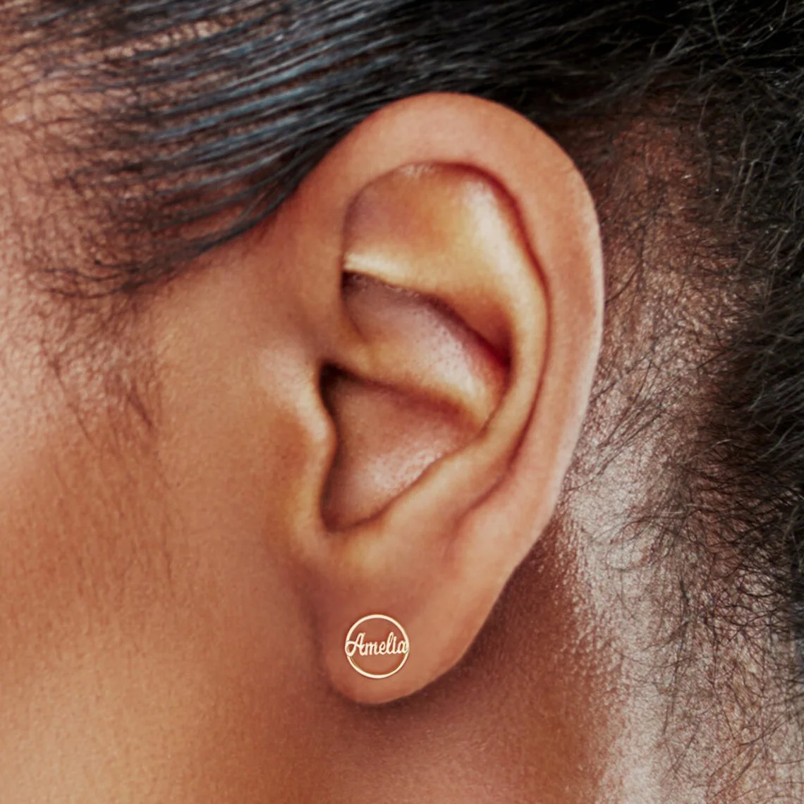 Heart Name Earrings for women Personalized Circle Name Earrings Stud Name Earrings  Unique Gift For Her