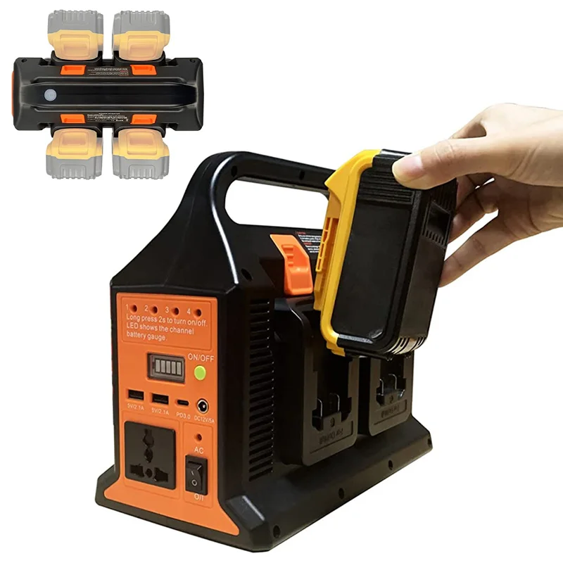 

4-канальный инвертор мощности 300 Вт для Makita, Dewalt, Milwaukee, Bosch, 18 в, литий-ионный аккумулятор на 110 В