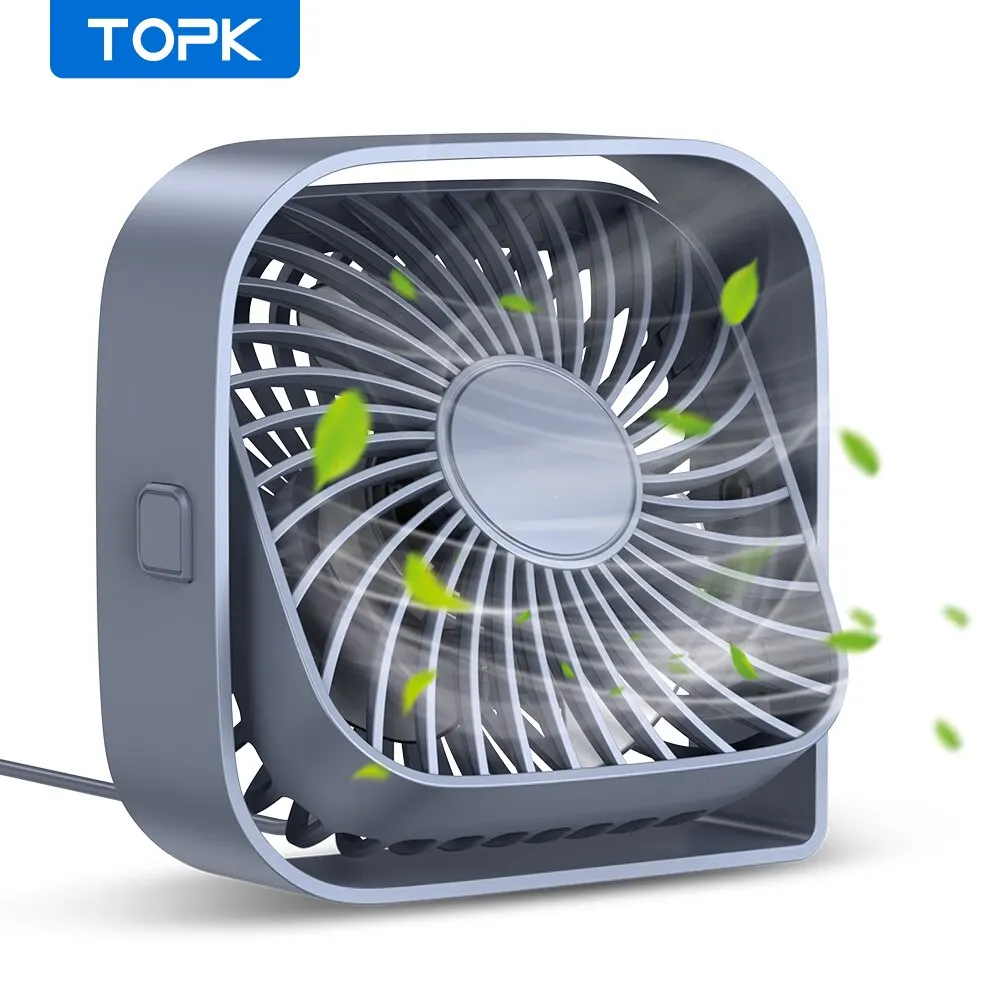 

Настольный USB-вентилятор TOPK синего цвета
