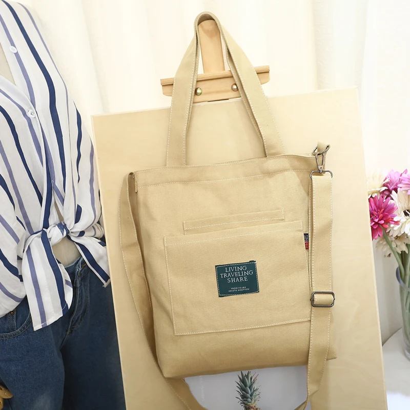 Women Corduroy Shoulder Bag Reusable Shopping Bags Casual Tote 2022 New Soft Female Handbag with Button Environmental Organizer