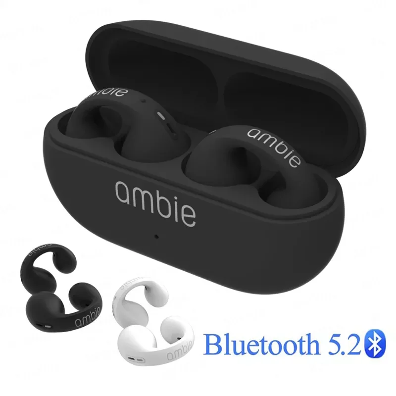 

NEW For Ambie Sound Earcuffs Ear Bone Conduction Earring Wireless Bluetooth- Earphones Auriculares Headset TWS Earbuds