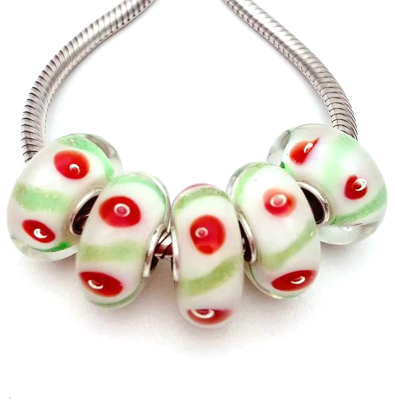 

Бусины-шармы YG932 из серебра 100% пробы с муранским стеклом