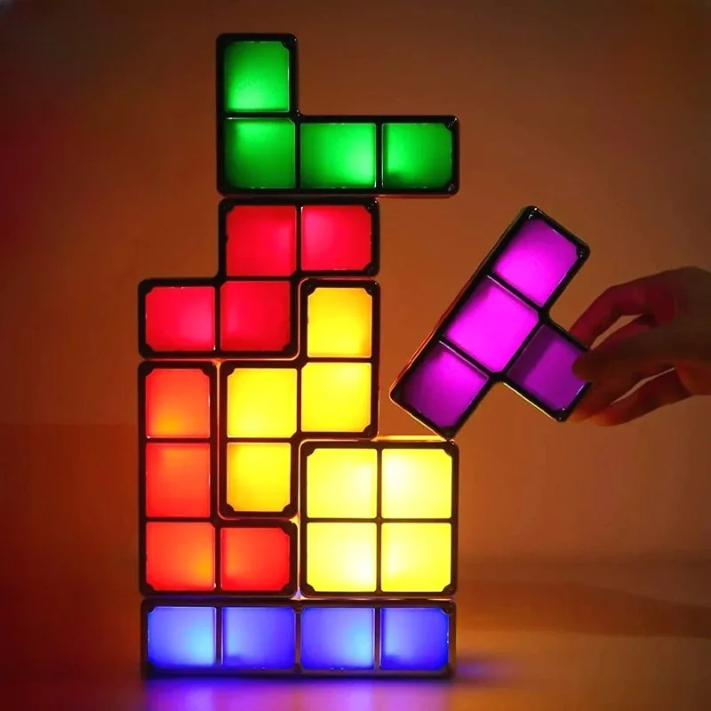 Штабелируемая Ночная деталь головоломка сделай сам новый светодиодный