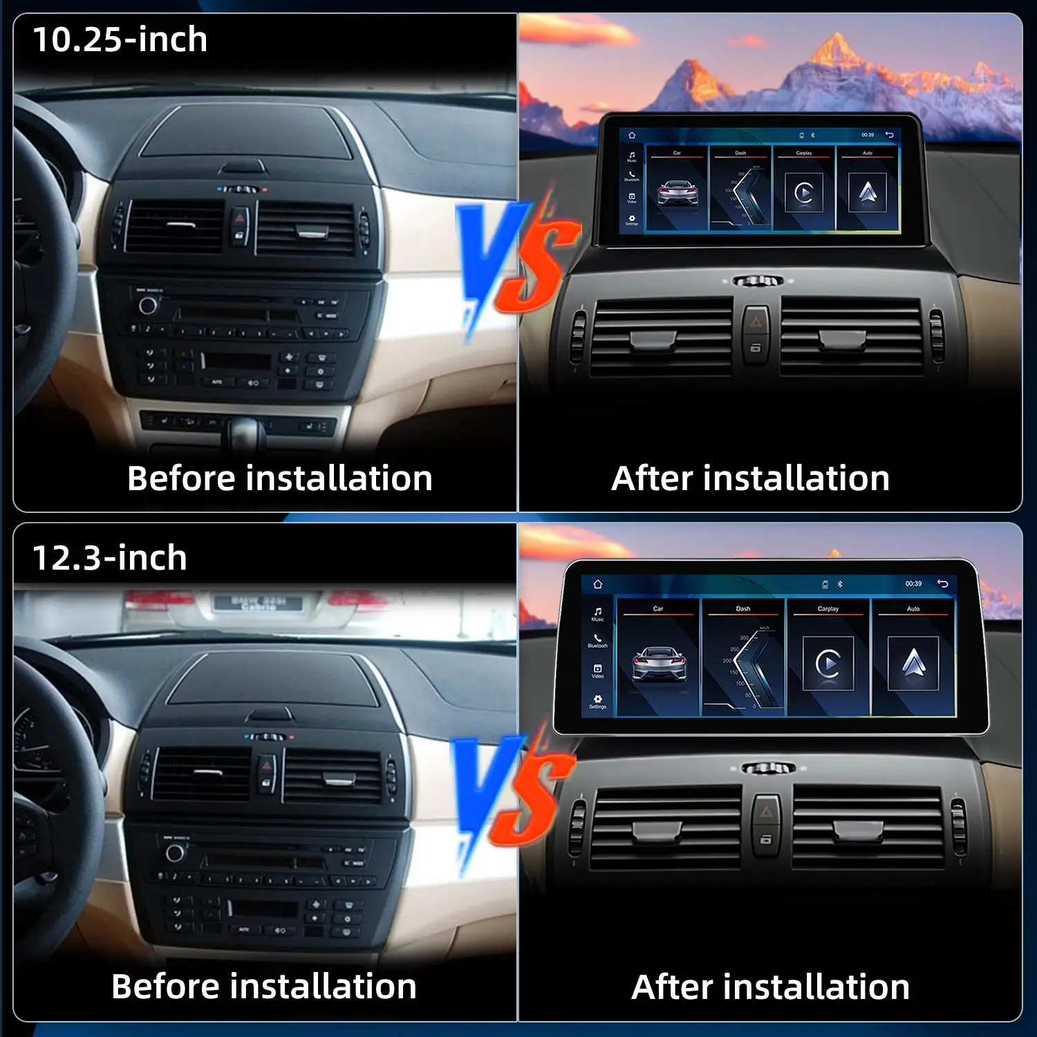 Фото Мультимедийный проигрыватель с сенсорным экраном для BMW X3 E83 2005-2008, поддержка беспроводного CarPlay и Android Auto, видеодисплей, стереосистема, монитор. №2