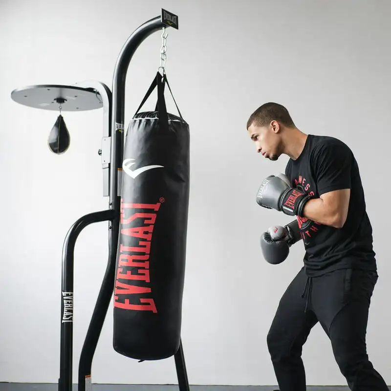 

with 4 Bags for MMA Boxing Cardio Training Dual Heavy Duty Steel & Speed Bag Stand with 4 Heavy Bags for Cardio, MMA & Boxing Tr