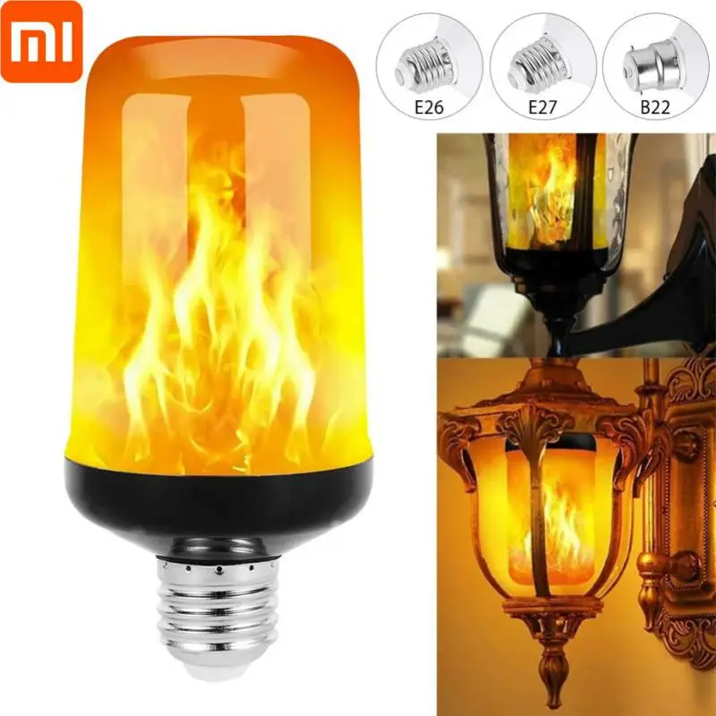 

XIAOMI B22 E27 LED Flame Light Bulbs 4 Modes Party LED Flame Effect Light Simulation Fire Lights Bulb KTV Festival Garden Decor