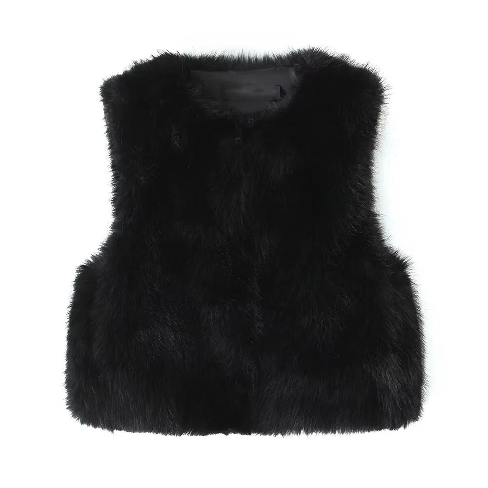 PB &amp ZA женский 2024 осенний новый модный универсальный короткий жилет с эффектом