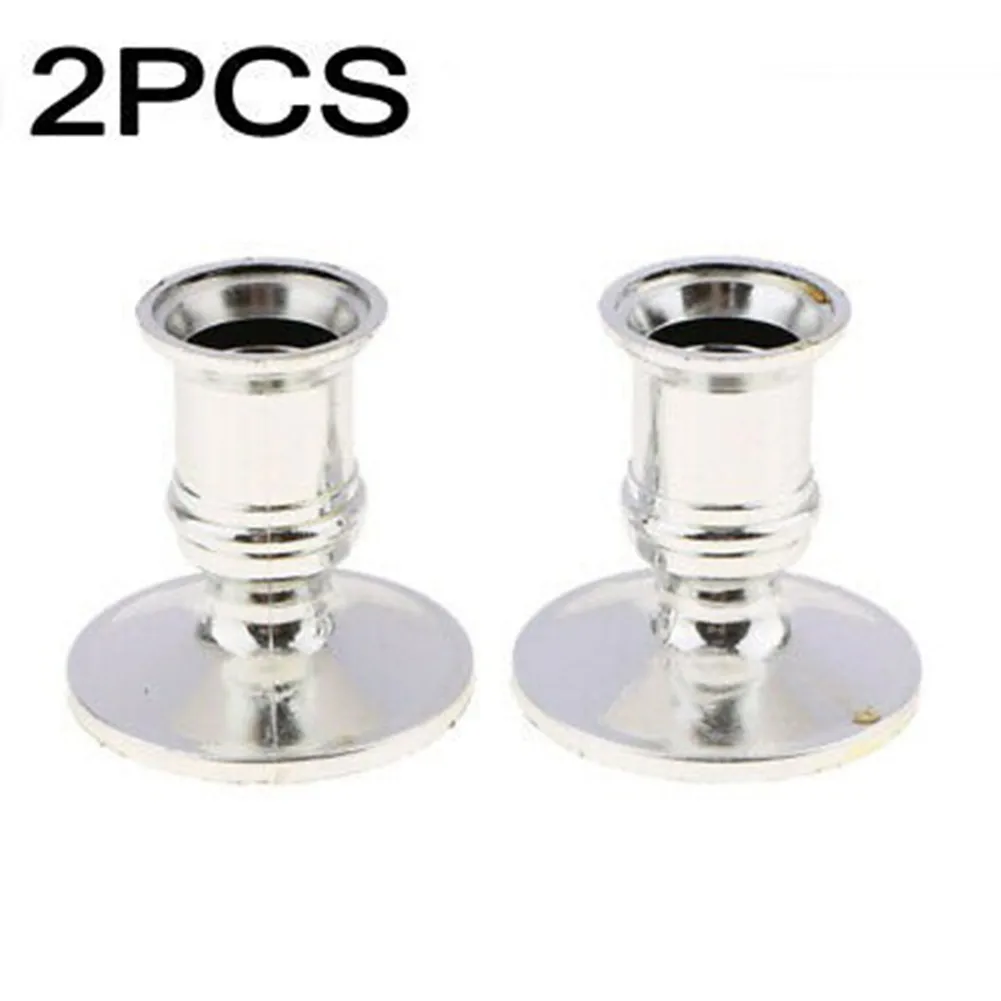 

2PCS Traditional Shape Taper Standard Candle Holders Candlestick Electronic Candles Wedding Dinner Decor Home Decor