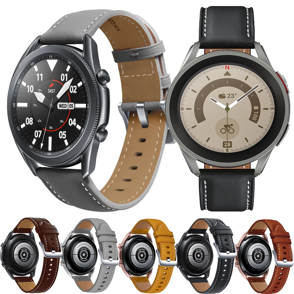 

Ремешок сменный для наручных часов, спортивный кожаный браслет для Samsung Galaxy Watch Active 2 40 мм 44 мм 3 Gear, 20 мм/22 мм