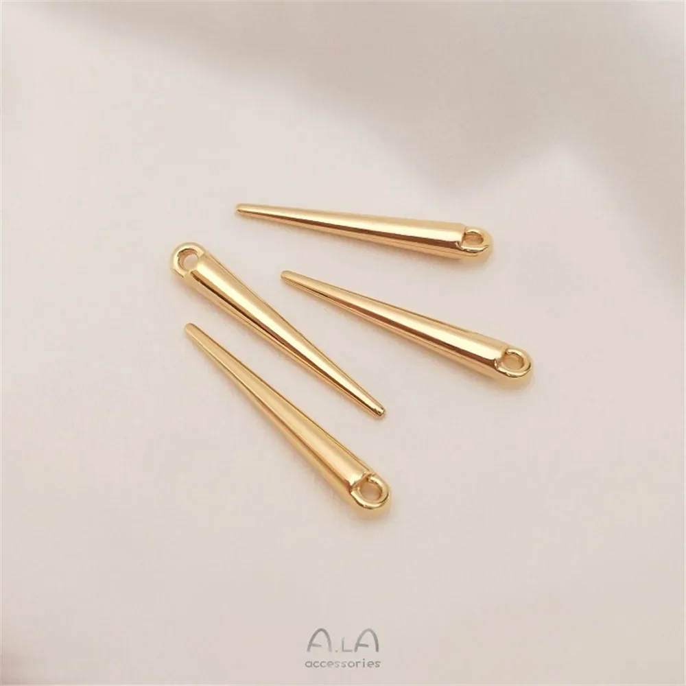 14-каратное позолоченное длинное перцовое гвоздь коническая ива кулон для ногтей