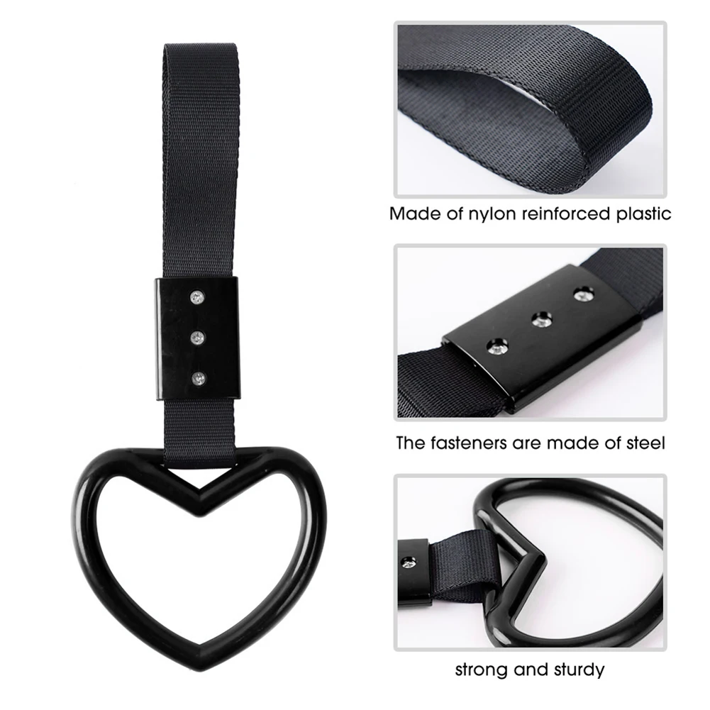 

Heart Shaped JDM Style Train Bus Handle Hand Strap Drift Charm Strap Drift Car Rear Bumper Warning Loop Auto Styling Accessories