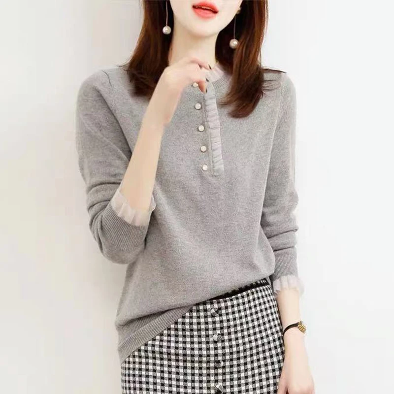 

Knitwear Women's 2022 Spring New Style Slimming Temperament Loose Outer Wear All-match Sweater Female Bottoming Shirt Inner