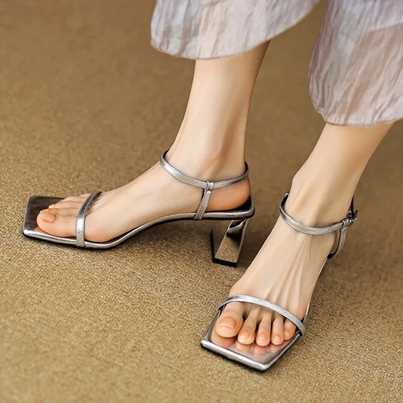 Женские туфли Yozcttaa летние на высоком каблуке с ремешками Размеры 33-40 2025