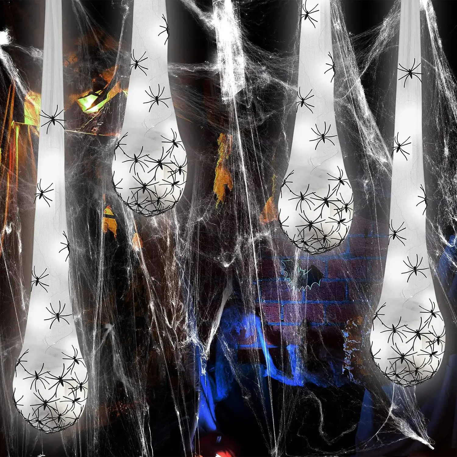 Хэллоуин подвесной паук яйцо мешок с подсветкой реалистичный для помещений и