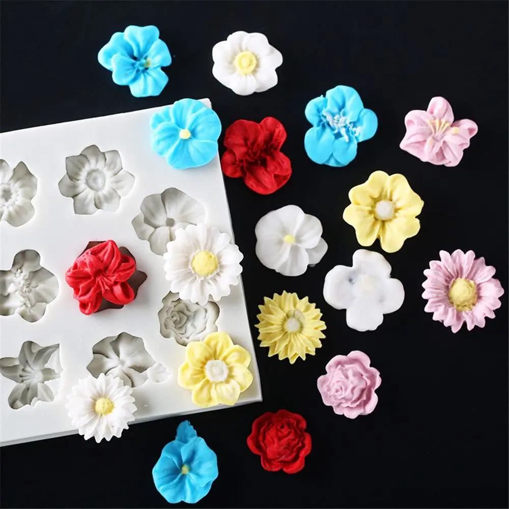 

11 Hole Mini Flowers Silicone Mold DIY Cake Chocolate Cookies Candy Fondant Mold Cake Decor Kitchen Pastry Baking Tool Bakeware