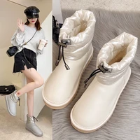 woman warm snow boots ladies flat heel cotton boots female round head short boots fashion winter 2022 new