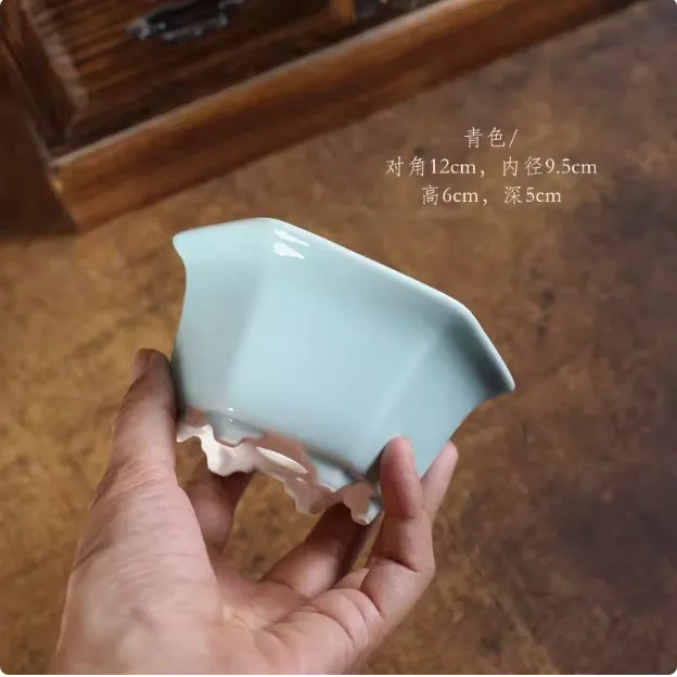 

Фарфоровый шестигранный горшок для бонсай