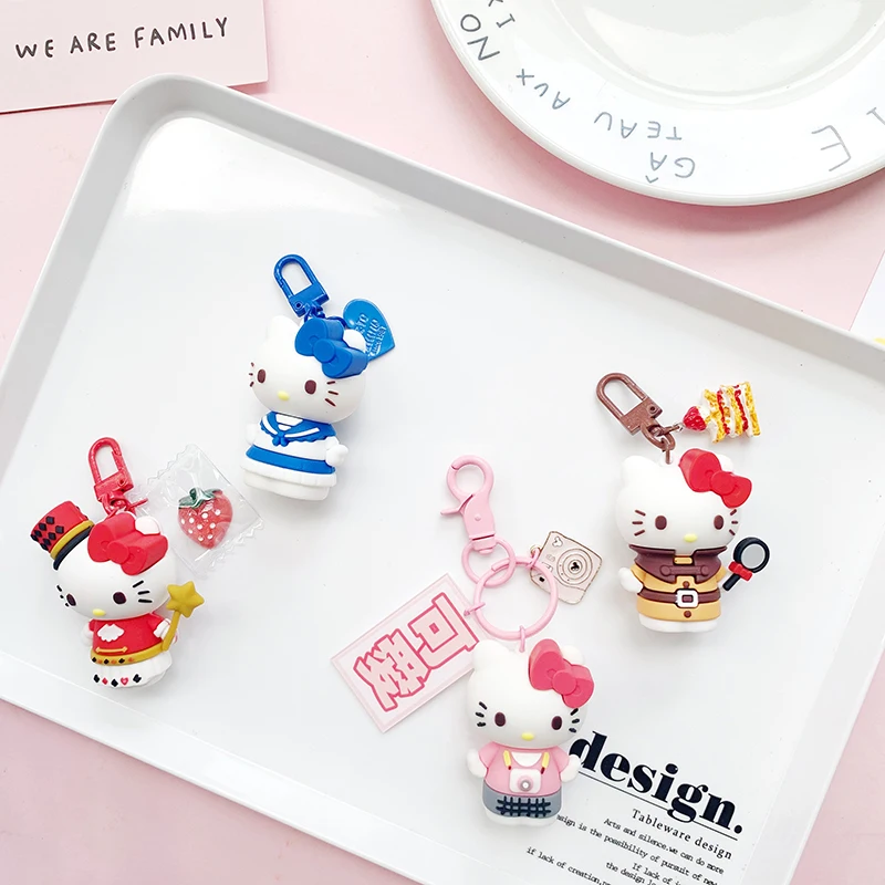 

Мультяшный Сумочка Hello Kitty кулон мультяшный автомобильный брелок для ключей милые орнаменты каваи женский I-Born U Disk брелок