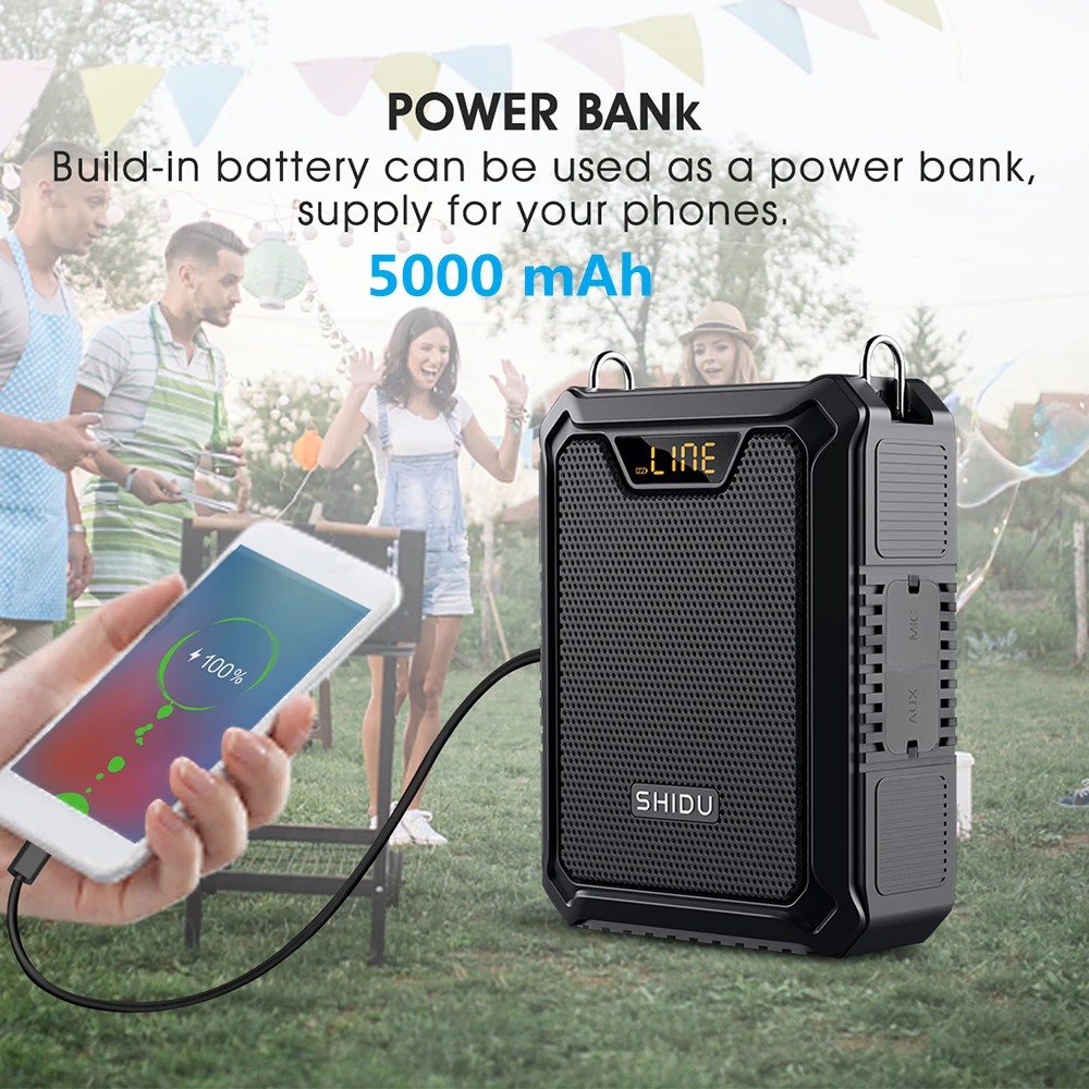 30W Портативный голосовой усилитель IPX6 Водонепроницаемый Bluetooth динамик Power Bank Беспроводной микрофон Громкоговоритель для преподавания речи M1000.