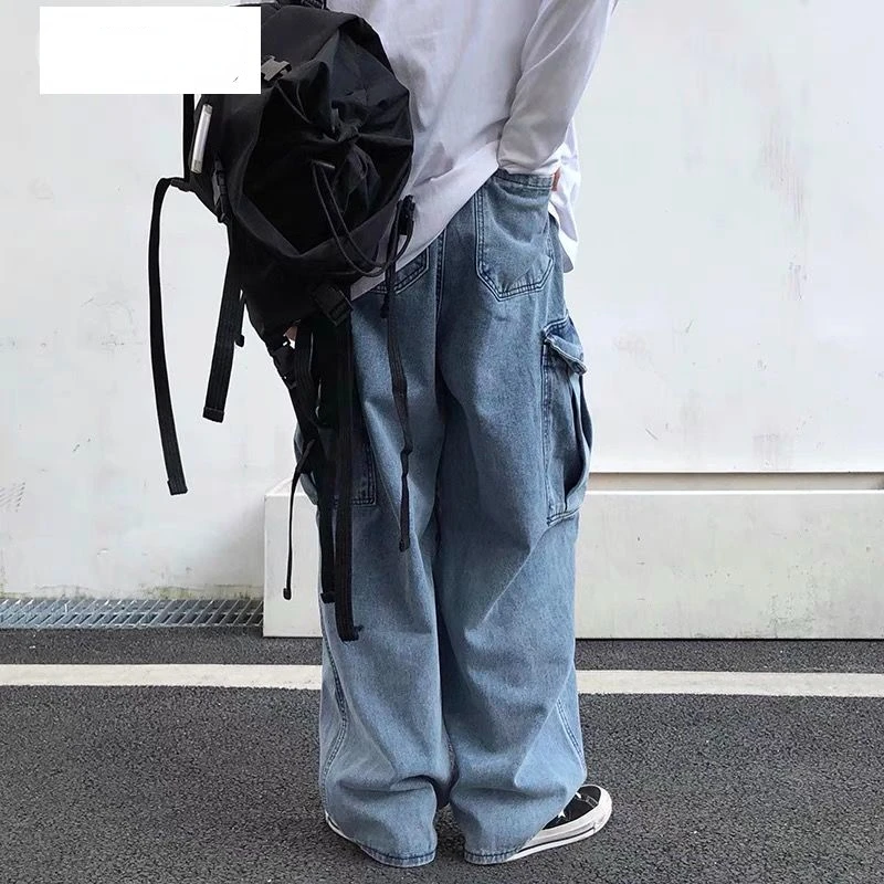 Wide Leg Denim Jeans Men's Autumn Daddy Trend Student Loose Straight-leg Baggy Pants Japanese Loose Hip Hop 2022 New