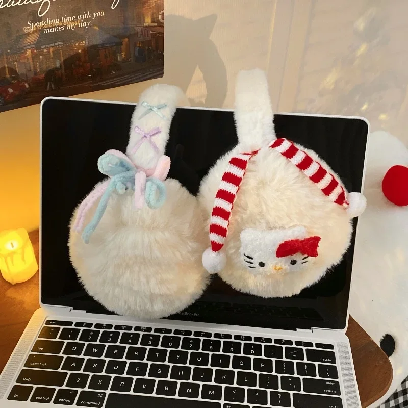 Милые Hello Kitty Y2K зимние леопардовые принты модные теплые велосипедные уличные