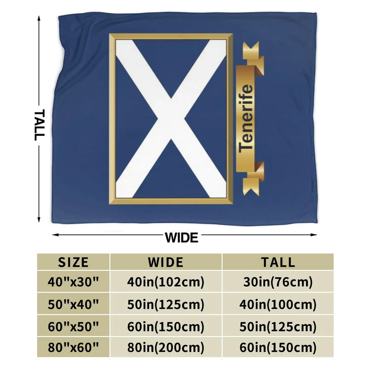 Супермягкое Флисовое одеяло с изображением флага Tenerife