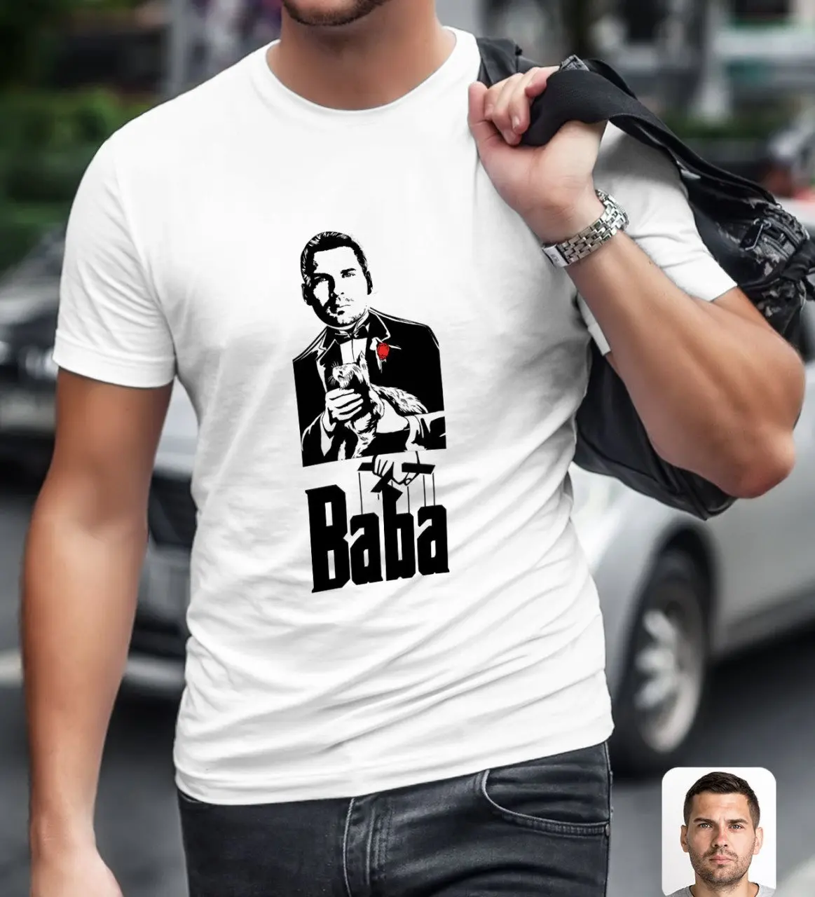

При индивидуальном заказе Крестный отец дизайн Белый T-Shirt-2 специальная конструкция друзей подарок для влюбленных, счастливые воспоминания...