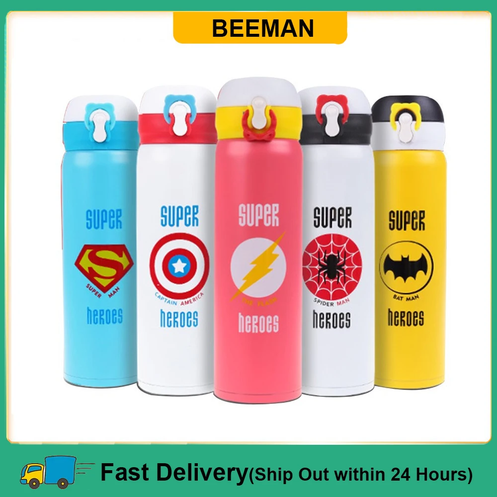 

500ml Vacuum Flask Insulated Water Bottle Sports Outdoor Hero Straight Cup Stainless Steel League Travel Unionl Thermos Mug