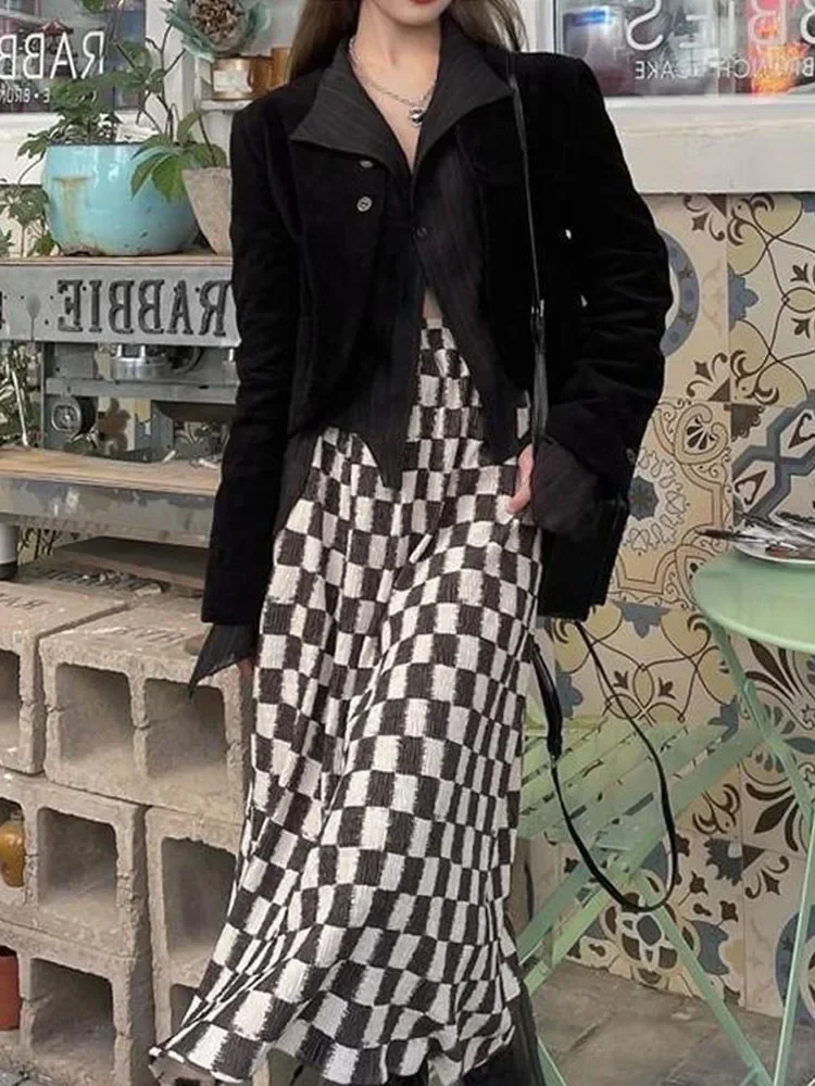 Винтажная блузка Y2k Женская винтажная черная рубашка в стиле Харадзюку