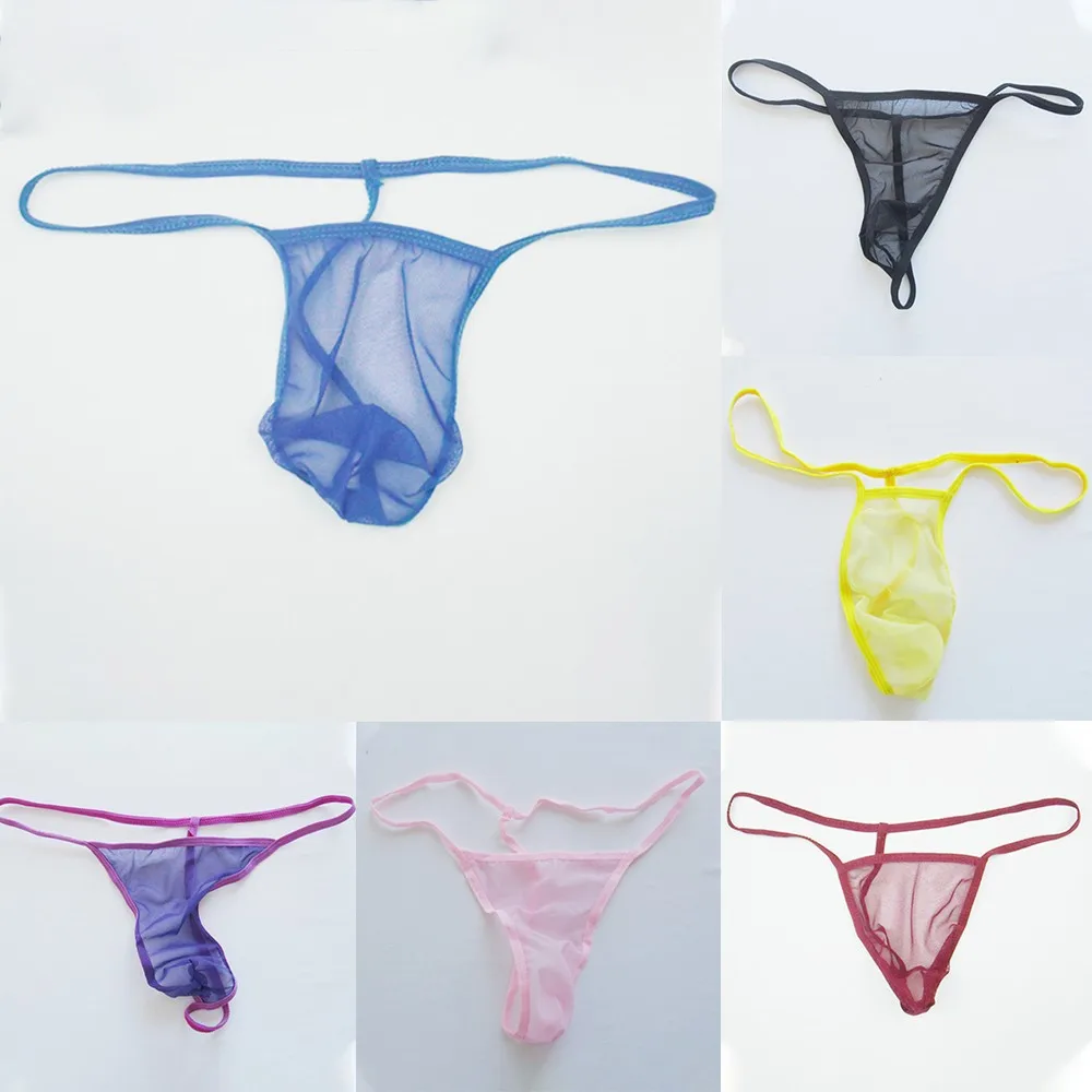 

Mens Hollow Breathable Thong Mesh See-Through Pouch Panties G-String Briefs Sexy Underwear T-Back G-string Gay Knicker Open Butt