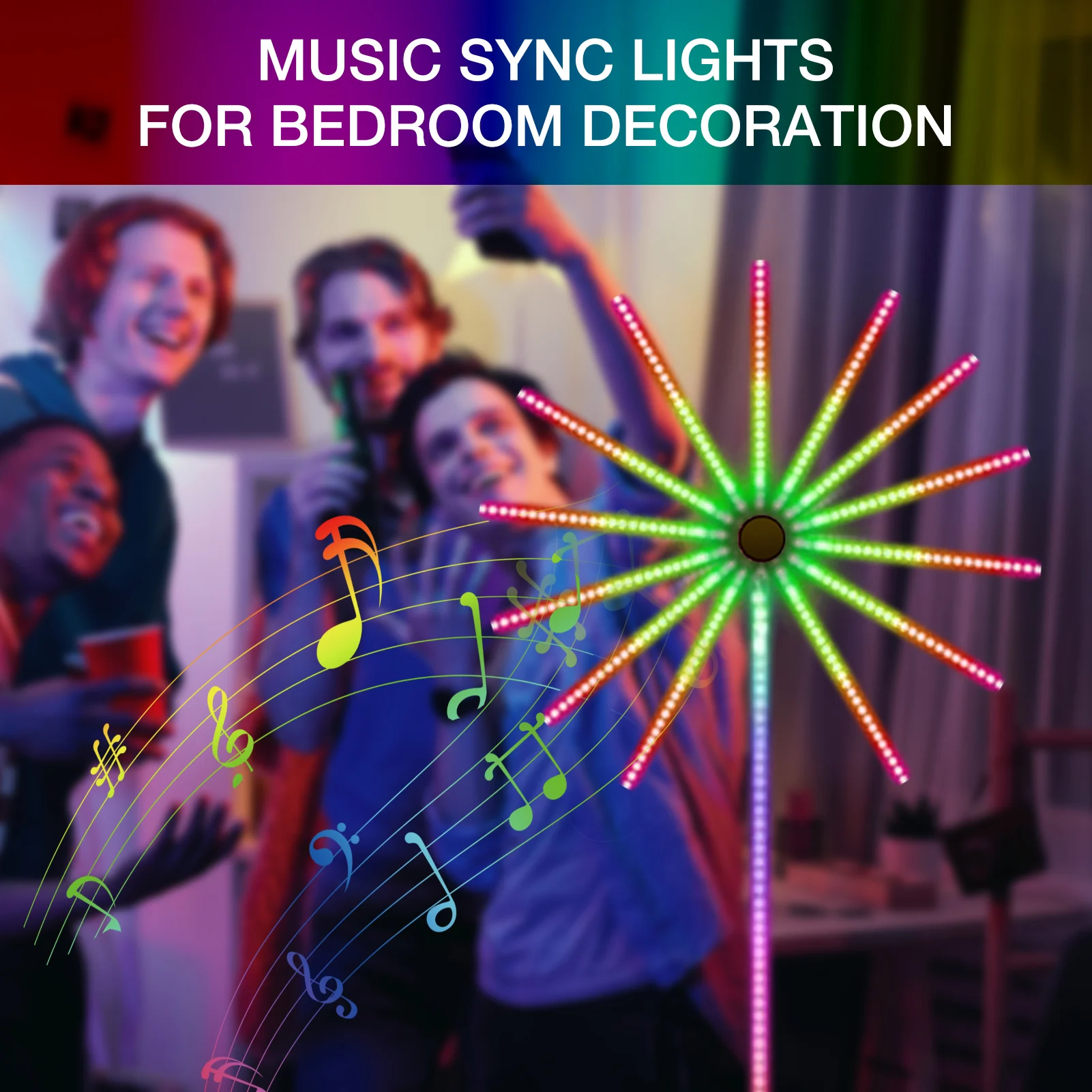 

Fireworks LED Strip Lights Festoon Wedding Party Decoration Music Control Meteor Light Marquee RGB Lamp Room Decor Light Strips