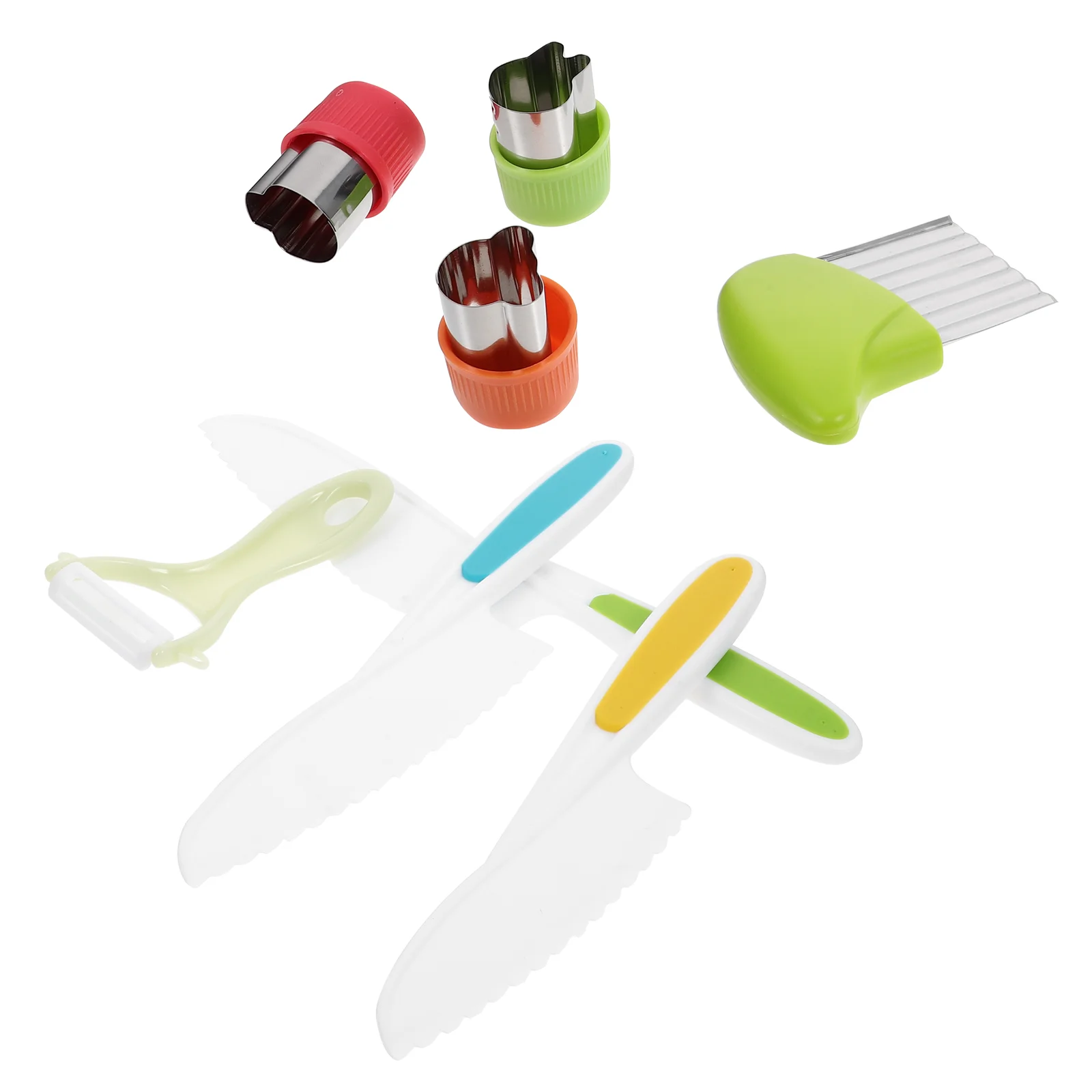 

Slicer Bread Cutters Safety Potato Peeler Fruit Knife Plastic Reusable Kitchen Child Kids Suit