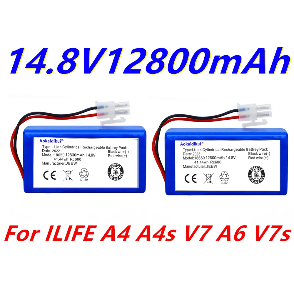 

Новинка/14,8 в 2800 мАч 9800 мАч 12800 мАч литиевая батарея для ILIFE A4 A4s V7 A6 V7s Plus робот-пылесоса ILife 4S1P полная емкость