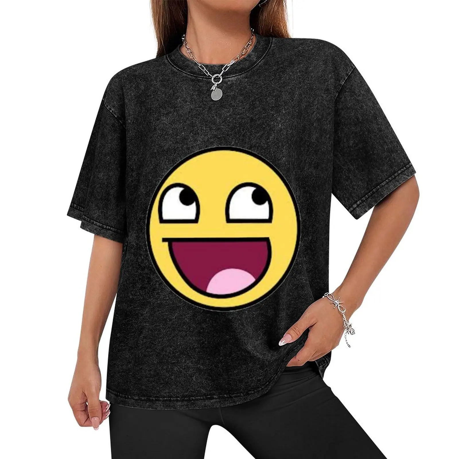 Рубашка Epic Face футболка винтажная рубашка в стиле аниме топы синяя арховая