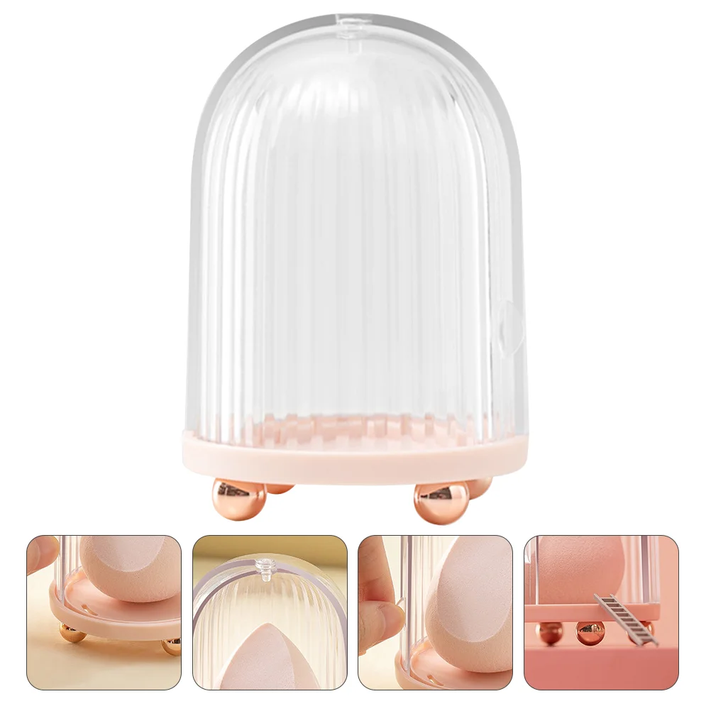

1Pc Transparent Makeup Egg Storage Box Powder Puff Box Makeup Accessory Dustproof Box for Women Storage