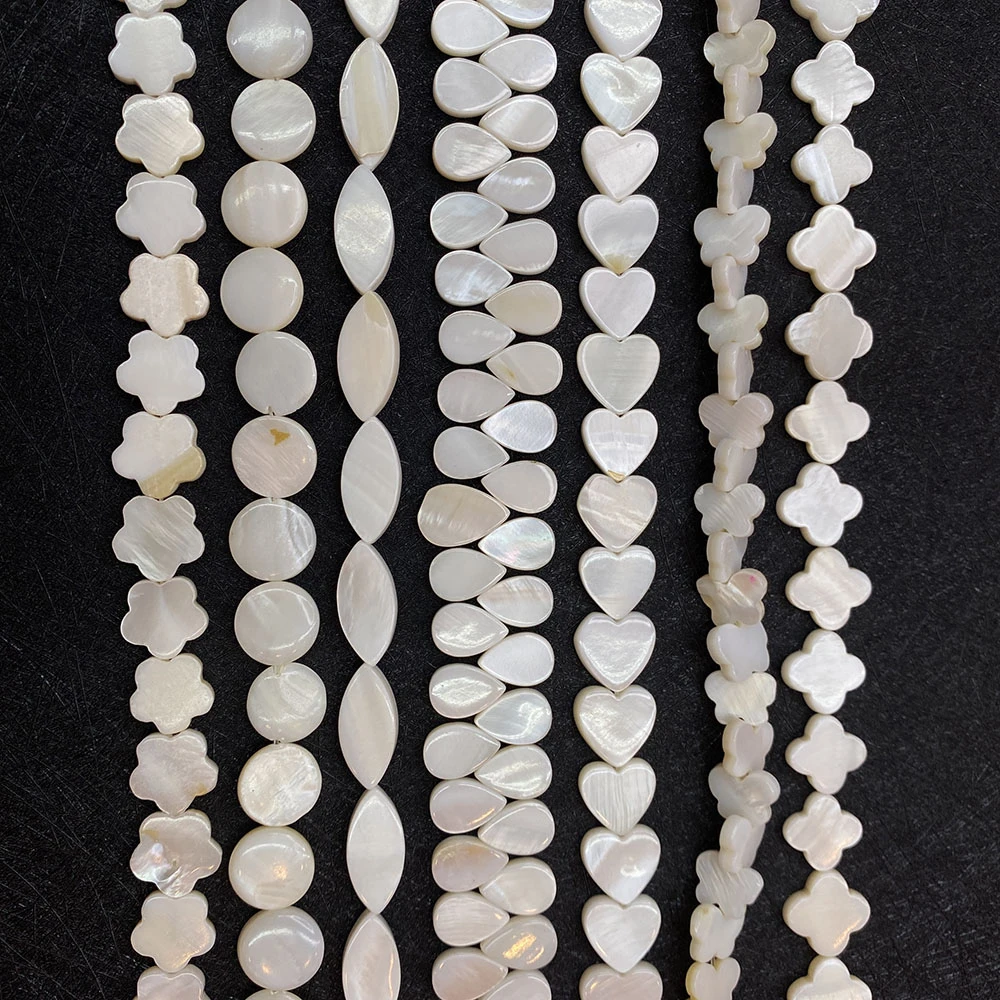 

Natural White Freshwater Shell Beads for Jewelry Making Pentagram Spacer Beads DIY Necklaces Bracelet Earrings Multiple Shapes