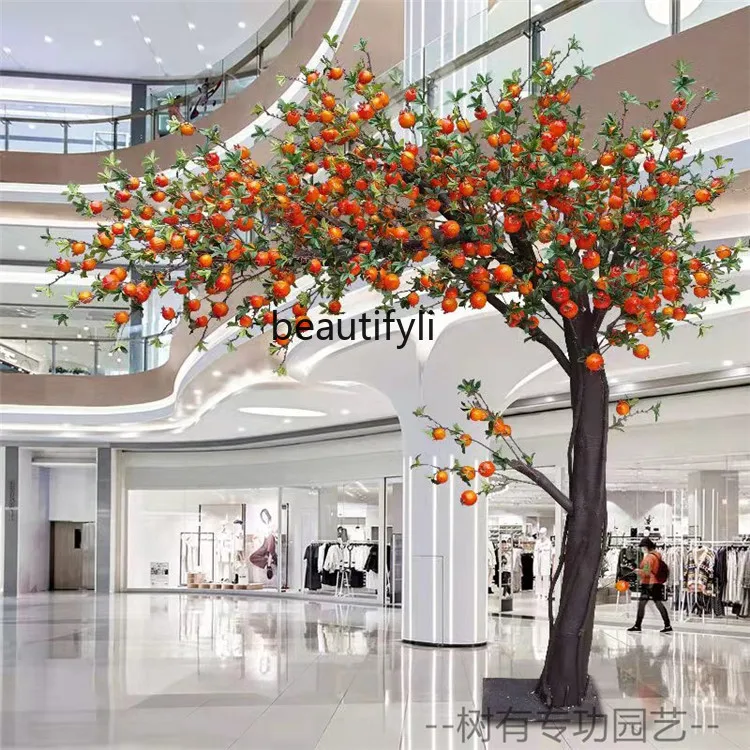 Имитация искусственного дерева гранат фруктовое дерево оранжевое яблоко Persimmon