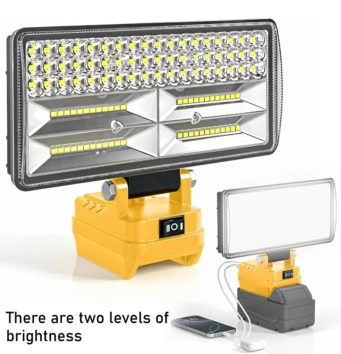 

Детали электроинструмента для Dewalt 18 В, литиевая батарея, светодиодные рабочие фонари, ручная лампа, прожекторы, фонарик, ручной фонарь, 2 USB-зарядное устройство