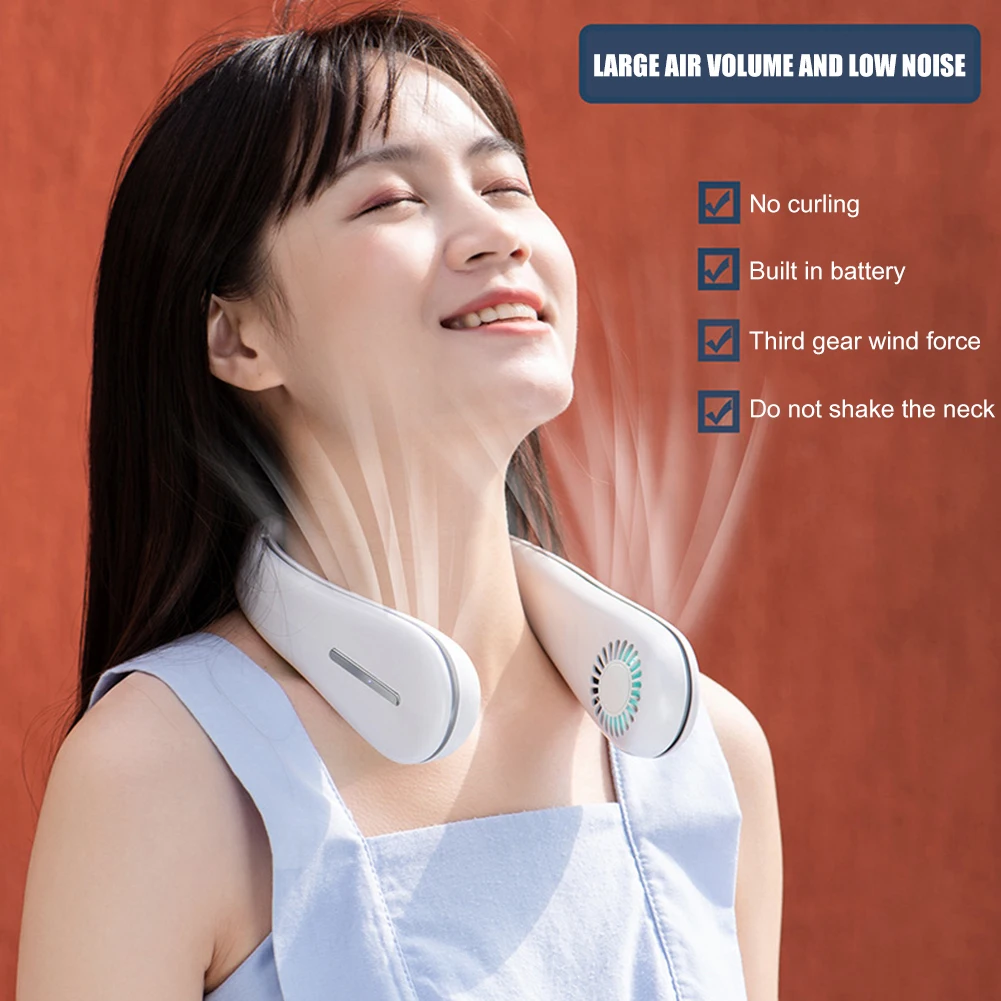 

Portable Hanging Neck Fan 5000mAh USB Rechargeable Sports Cooling Fan 360 Degree Bladeless Ventilador Air Conditioning Fan