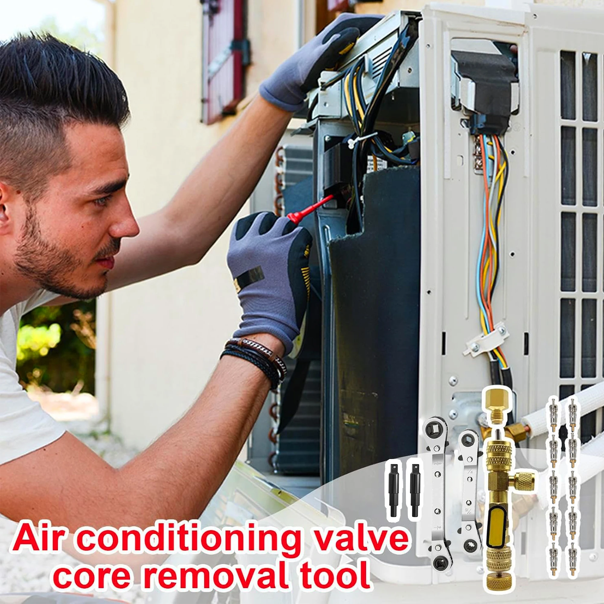 Инструмент для снятия сердечника клапана HVAC 1 шт. Сервисный ключ 20 Уплотнение 5