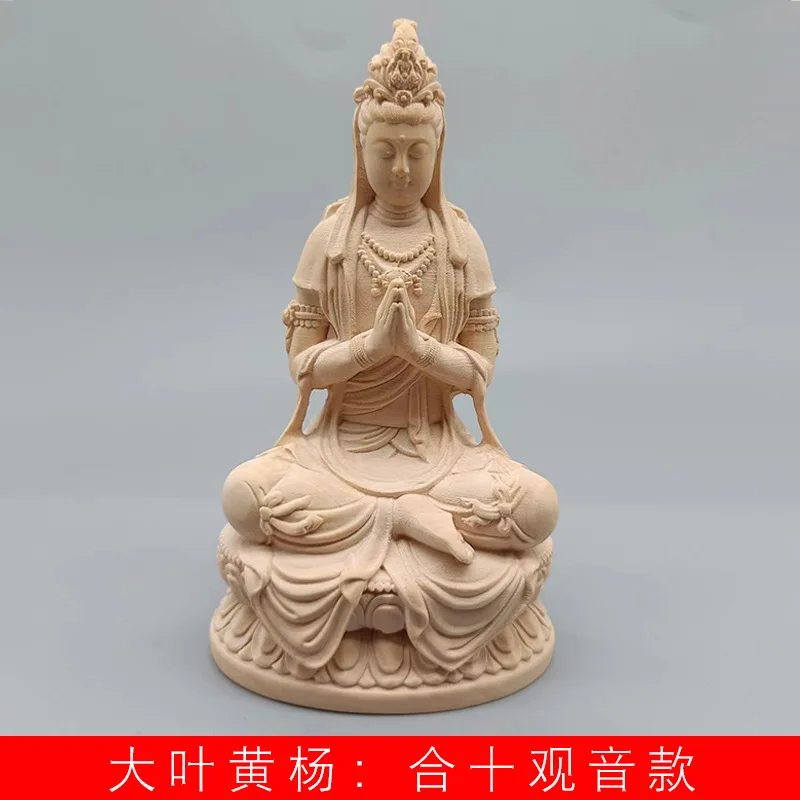 Большой лист резьба из самшита Heshi Guanyin декоративная Спецификация 110*63*48