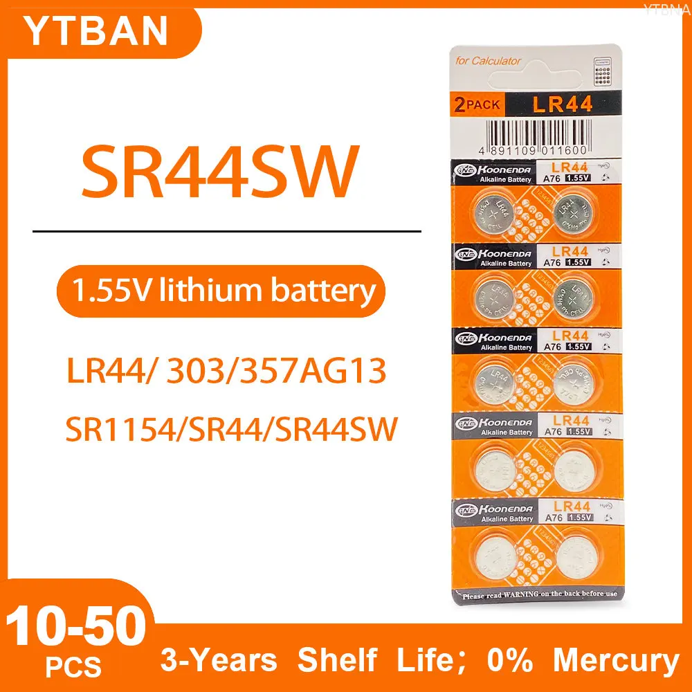 20 шт., аккумулятор для часов LR44 A76 1,55 в AG13, L1154 SP76, SR44 LR1154 357 20 шт., аккумулятор для часов LR44 A76 1,55 в AG13, L1154 SP76, SR44 LR1154 357