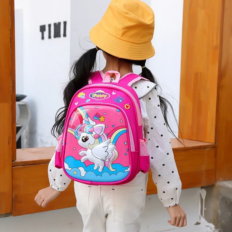 2022 New Children Unicorn Dinosaur Backpacks Korean Cartoon School Bags In Kindergarten Cute Boys Girls Baby Fashion Printed Bag