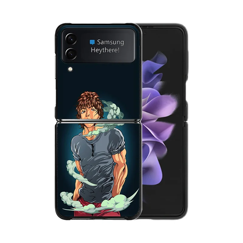 Чехол для телефона Samsung ZFlip6 5G Z-Flip5 Cool Baki Hanma Galaxy Z Flip4 Flip3 Flip 6 5 4 3 черный чехол