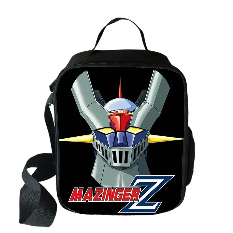 Anime Mazinger Z Lunch Bag Boy Girl Portable Thermal Picnic Bags Kids Student Travel School Food Storage Bags Lunch Box